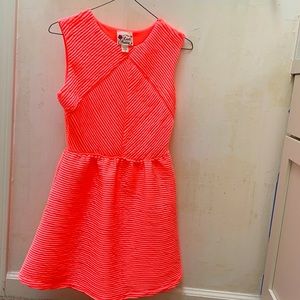 Neon Coral Formal Girls Dress